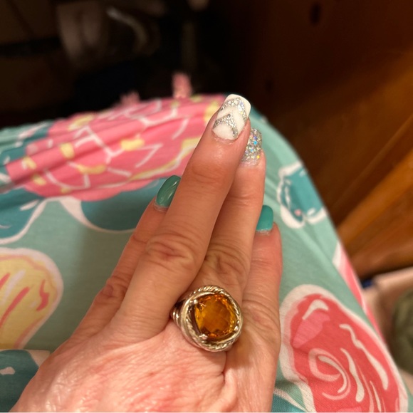 David Yurman vintage sterling silver infinity cable band topaz size 6 3/4 - Picture 3 of 14